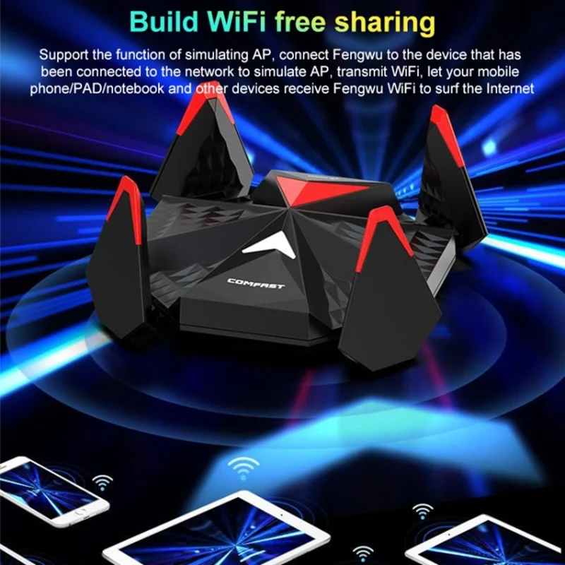 COMFAST CF-977AX 5400Mbps Tri-Band Wireless Network Card WiFi6 Type C Adapter with 4 External Antennas