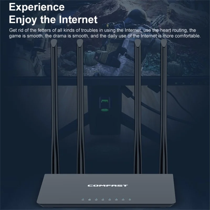 COMFAST WR619AC V2 1200Mbps Dual Band Wireless Router WiFi Repeater with 4 High Gain Antennas