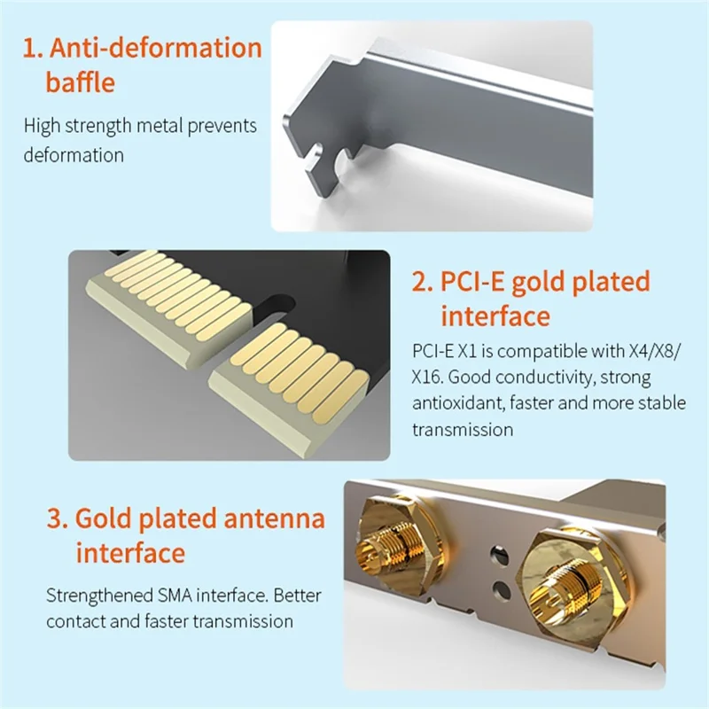 COMFAST CF-AX200Pro For Desktop PC WiFi Network Card 3000Mbps Dual Band Bluetooth-compatible 5.0 PCIE Adapter