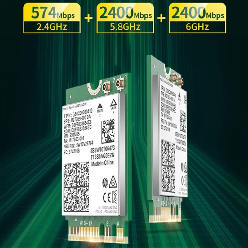 COMFAST CF-AX210vPro-M WiFi 6 Module Gigabit 5G Tri-Band 5374Mbps Wireless Network Card for Desktop Computers