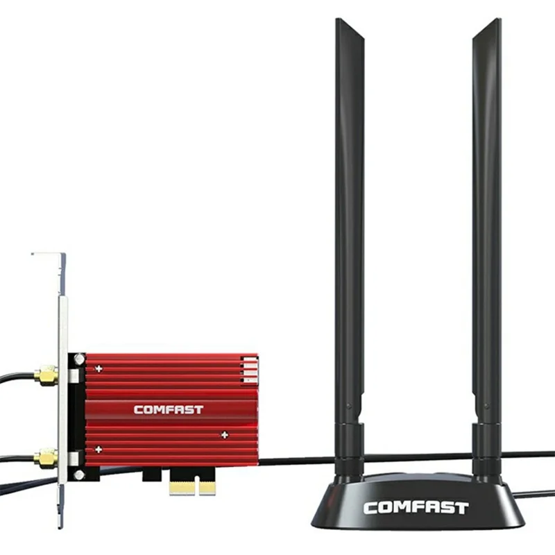 COMFAST CF-AX210Plus Trådlöst nätverkskort 5374M Tribands Gigabit PCIe WiFi 6E-adapter