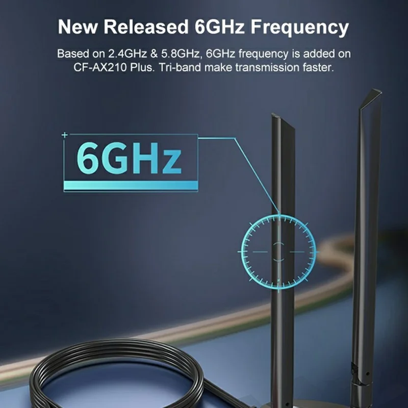 COMFAST CF-AX210Plus Trådlöst nätverkskort 5374M Tribands Gigabit PCIe WiFi 6E-adapter