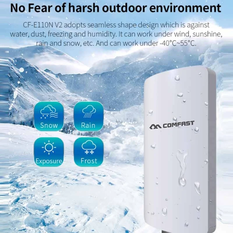 COMFAST CF-E120A 5.8G Outdoor Surveillance 300Mbps Wireless High Power Monitoring CPE Bridge