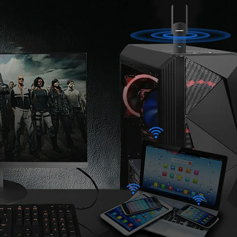 COMFAST CF-924AC V2 1300 Mbps höghastighets dubbelband trådlösa nätverkskort USB 3.0 WiFi-adapter