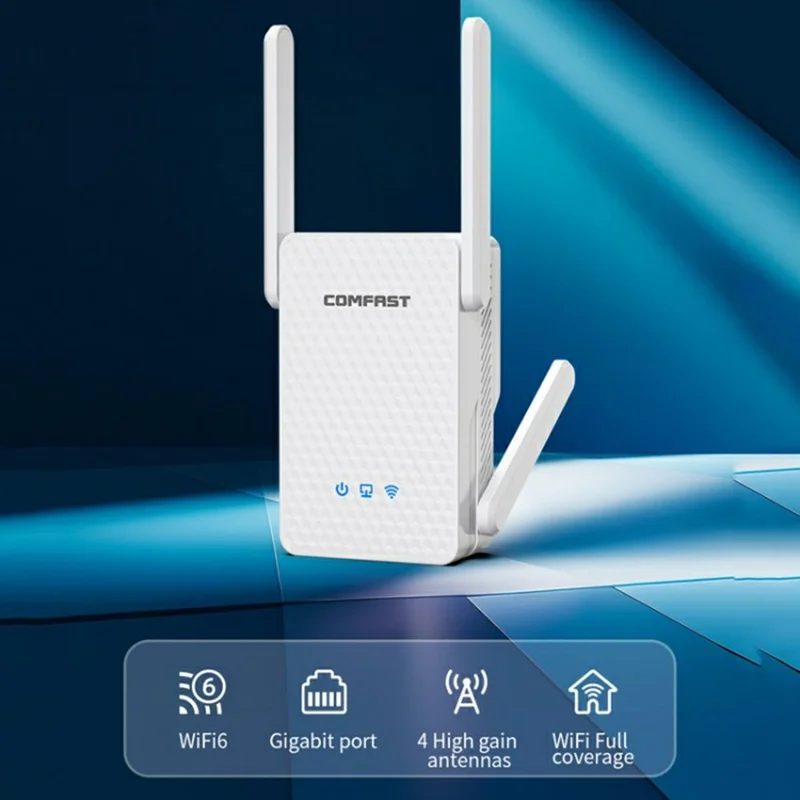 COMFAST CF-XR186 WiFi Range Extender Dual Band 5G Gigabit 3000M Wireless Repeater  /  Booster with 4 Antennas