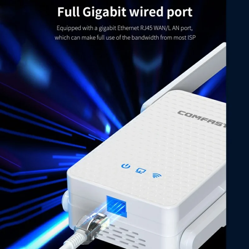 COMFAST CF-XR186 WiFi Range Extender Dual Band 5G Gigabit 3000M Wireless Repeater  /  Booster with 4 Antennas