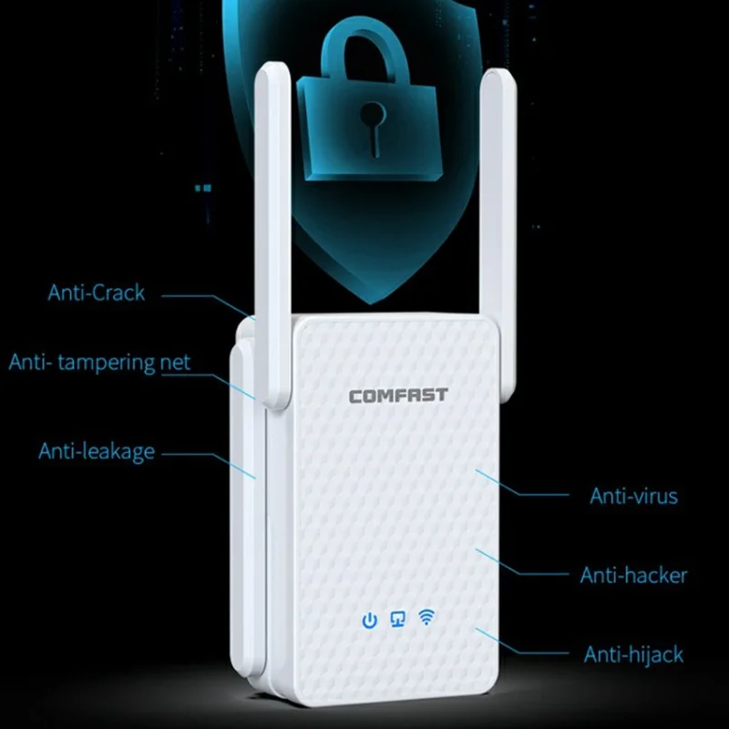 COMFAST CF-XR186 WiFi Range Extender Dual Band 5G Gigabit 3000M Wireless Repeater  /  Booster with 4 Antennas