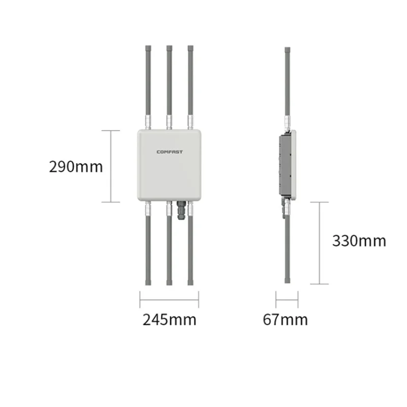 COMFAST CF-WA860 750Mbps 2.4G / 5G Dual Band Outdoor Waterproof Wireless AP Router with 6dBi Fiberglass Antennas - EU Plug