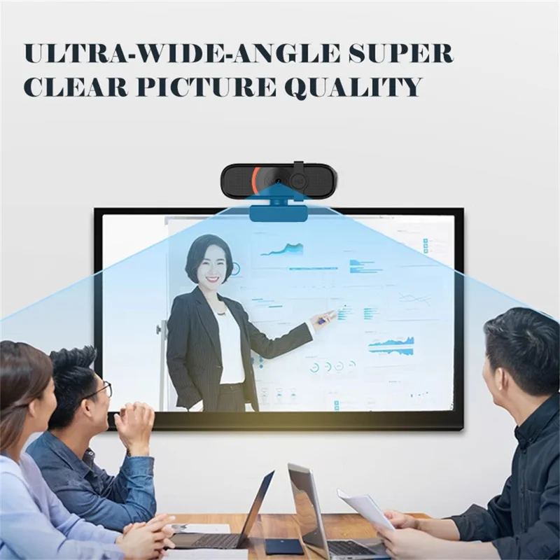 L58 1080P HD USB Webcam for Computer Built-in Microphone Autofocus Camera with Privacy Cover - Black  /  Orange