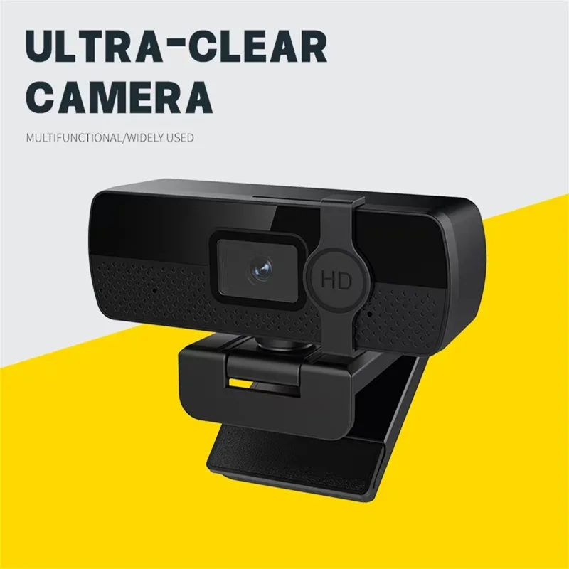 L57 Computer USB-webkamera med privatlivsbeskyttelsesdæksel 4K HD autofokus-kamera til konference og direkte streaming - Sort