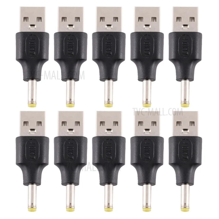 10Pcs DC Power Plug 4.0 x 1.7mm Male To USB 2.0 Male Adapter