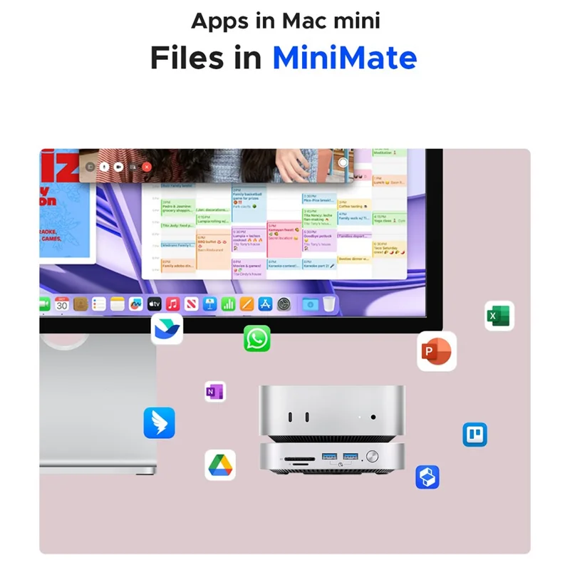 ORICO-M4Max 10Gbps 1TB MiniMate Desktop External SSD Multiple Ports TF / SD Card Slots - White  /  UK Plug