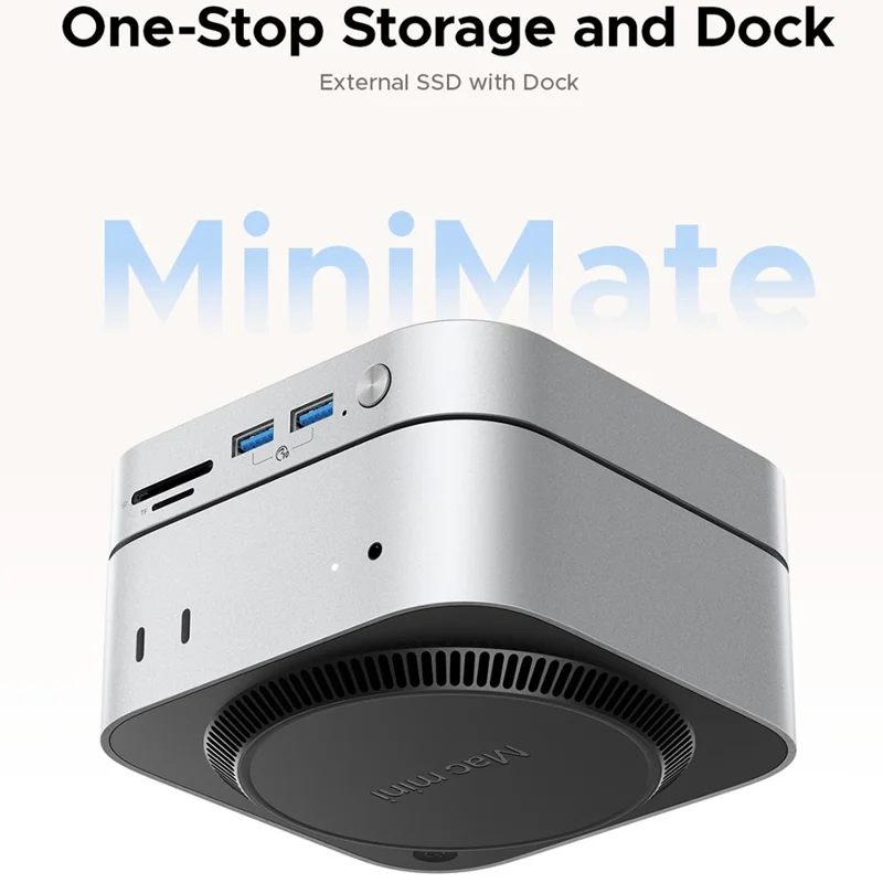 ORICO-M4Max 10Gbps 4TB MiniMate Desktop External SSD Multiple Ports TF / SD Card Slots - White  /  UK Plug