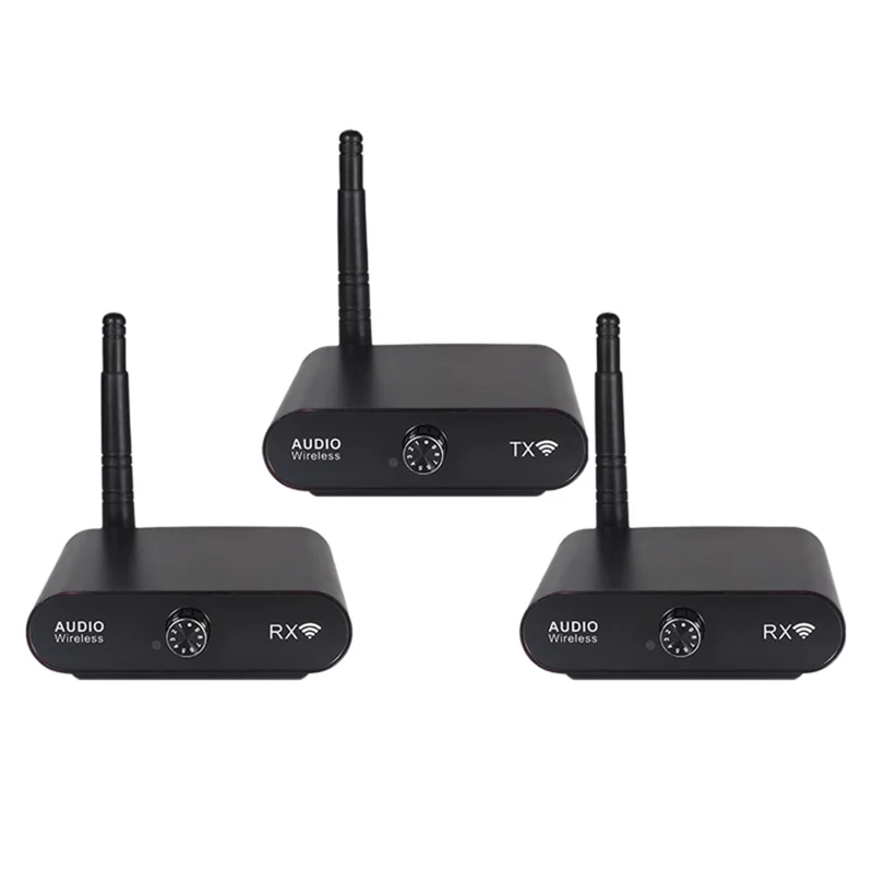 MEASY AU2410R2 Transmissor de Áudio Sem Fio 802.11a / n 2,4 GHz 100m de Alcance Conjunto de Receptor (1 Transmissor + 1 Receptor) Controle de Volume Dupla Extremidade