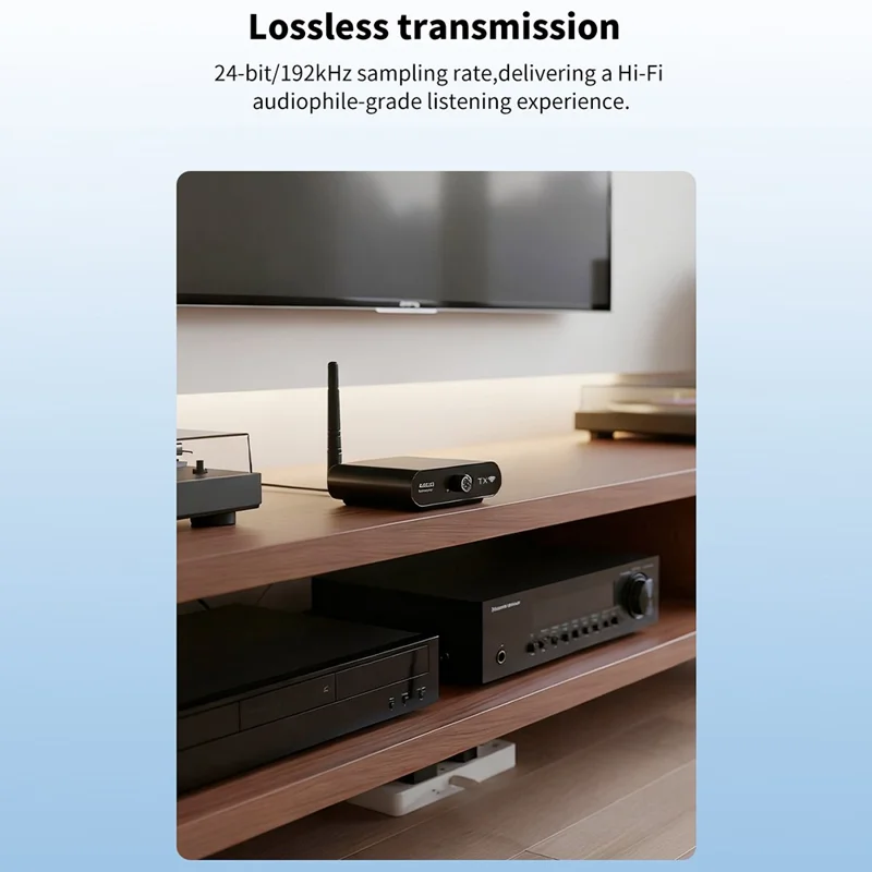 MEASY AU2410R2 Transmissor de Áudio Sem Fio 802.11a / n 2,4 GHz 100m de Alcance Conjunto de Receptor (1 Transmissor + 1 Receptor) Controle de Volume Dupla Extremidade