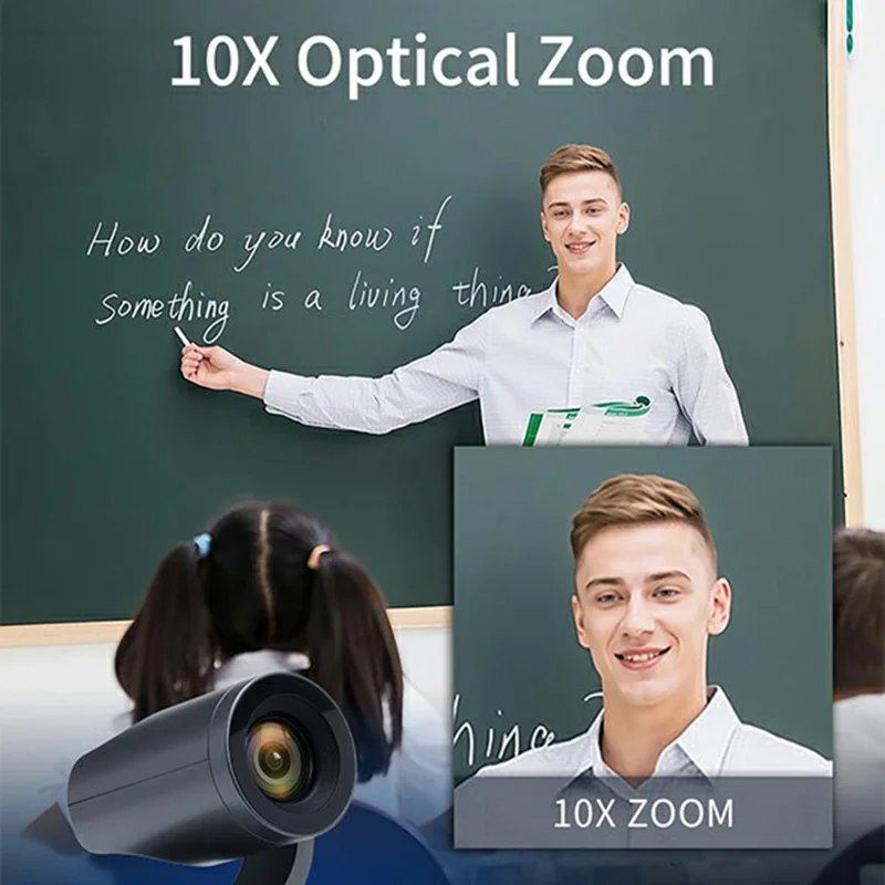 FEELWORLD 4K PTZ-camera 10x optische zoom 8,29MP CMOS-sensor met AI-tracking voor personen PoE HD / USB3.0 / LAN-uitvoer voor live streamen en videoconferenties - Amerikaanse stekker