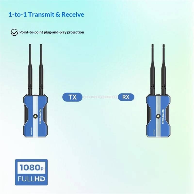GT-HDWL500D 500m 1080P HD Wireless Transmitter and Receiver Set for Photography Live Streaming, with 2 Batteries + Charger