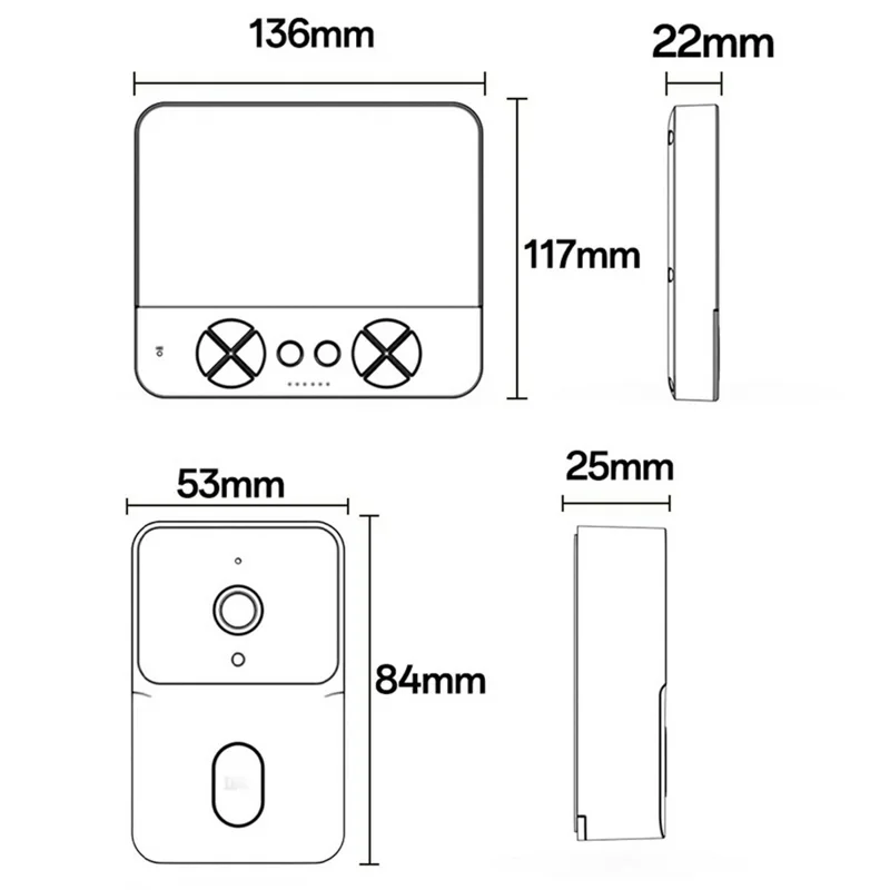 YESIDO KM27 2.4G Wireless Video Doorbell with Visual Two-Way Chat  /  Night Vision for Home