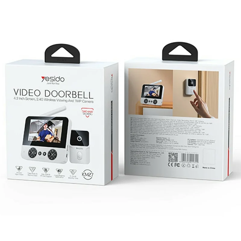 YESIDO KM27 2.4G Wireless Video Doorbell with Visual Two-Way Chat  /  Night Vision for Home