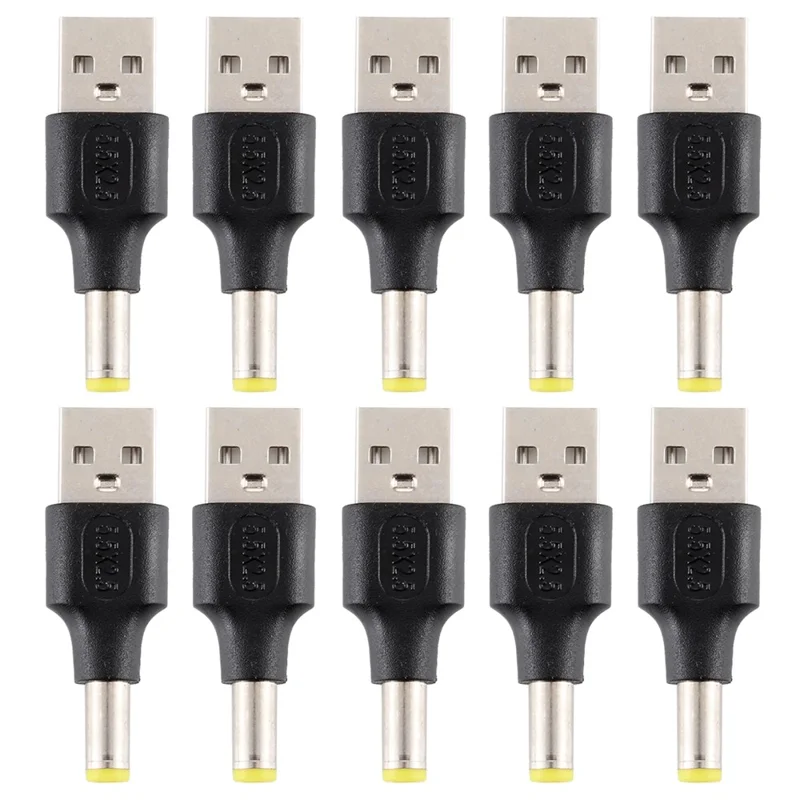10Pcs DC Power Plug 5.5 x 2.5mm Male To USB 2.0 Male Adapter