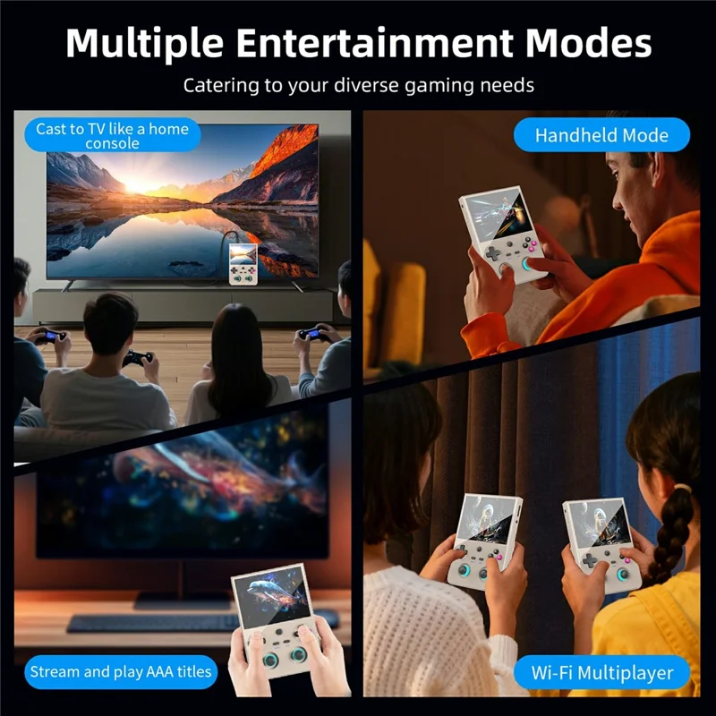 ANBERNIC RG 477V 8GB+128GB 4,7-Zoll-Handheld-Spielkonsole mit 120-Hz-Hochfrequenz-Display, tragbares Gaming-Gerät - Grau