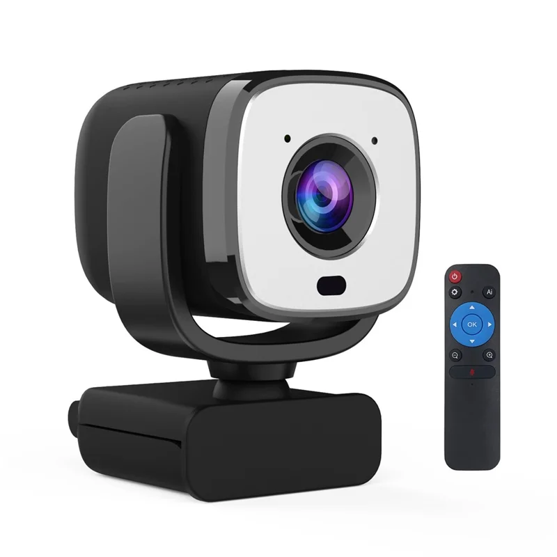 L50 4K Webcam AI Auto Focus Camera USB with Remote Control for Video Conference Live Streaming - Black