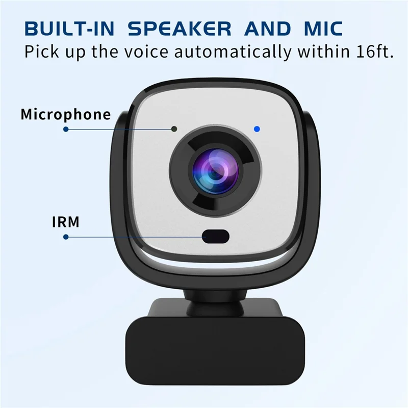 L50 4K Webcam AI Auto Focus Camera USB with Remote Control for Video Conference Live Streaming - Black