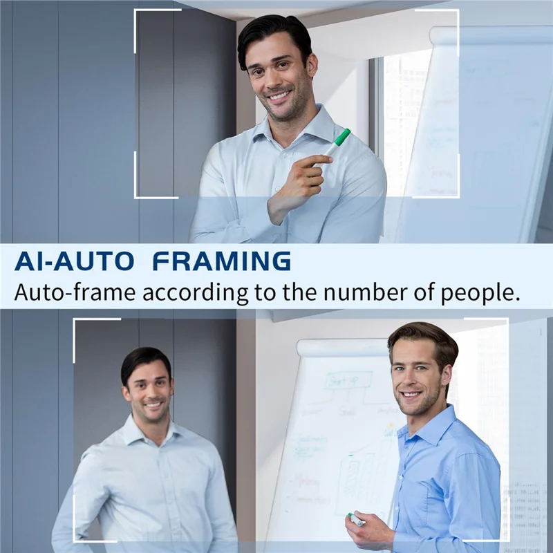 L50 4K Webcam AI Auto Focus Camera USB with Remote Control for Video Conference Live Streaming - Black