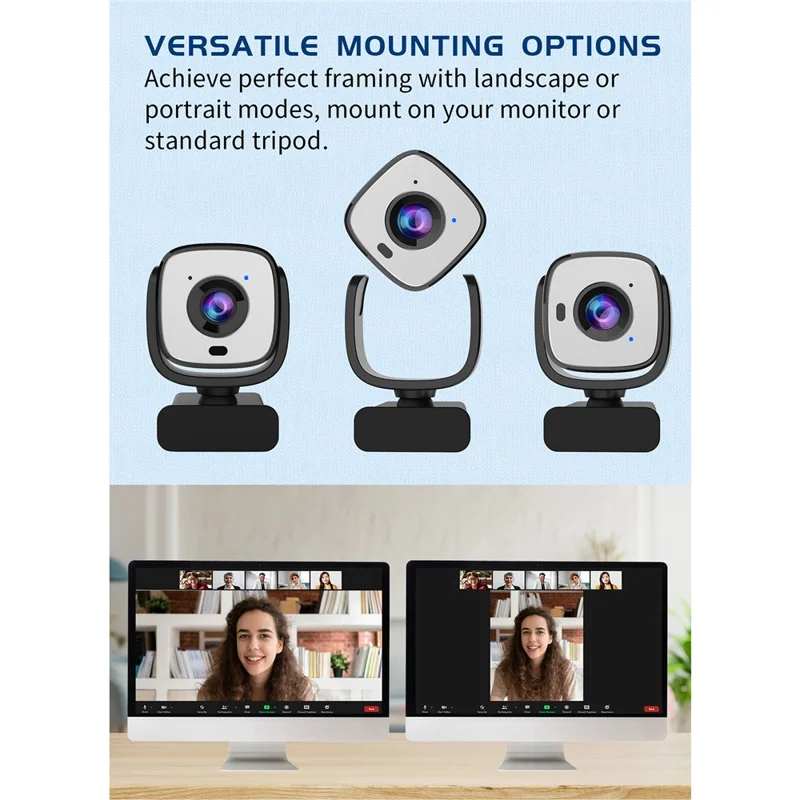 L50 4K Webcam AI Auto Focus Camera USB with Remote Control for Video Conference Live Streaming - Black