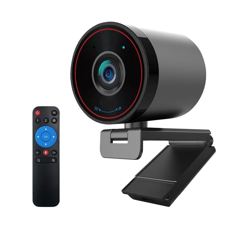 L52 4K Ultra HD Webcam Autofocus 3X Zoom Computer Webcam for Video Conference - Black