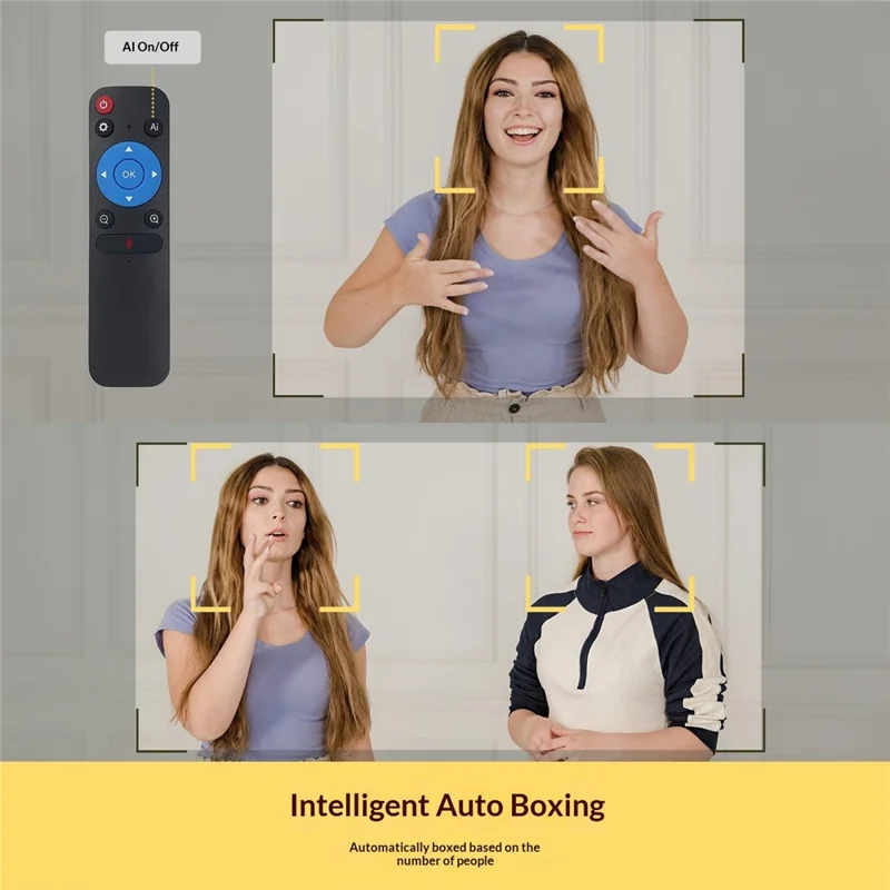 L52 4K Ultra HD Webcam Autofocus 3X Zoom Computer Webcam for Video Conference - Black