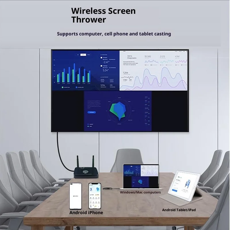 MEASY AM1810 Type-C Wireless HD Display Dongle 100m 1080P Transmitter Receiver for PC TV - EU Plug