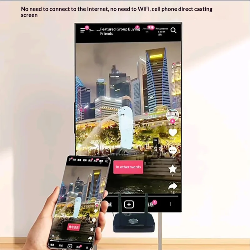 MEASY AM1810 Type-C Wireless HD Display Dongle 100m 1080P Transmitter Receiver for PC TV - EU Plug