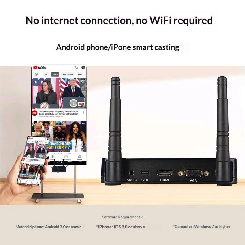 MEASY AM1810 Type-C Wireless HD Display Dongle 100m 1080P Transmitter Receiver for PC TV - EU Plug