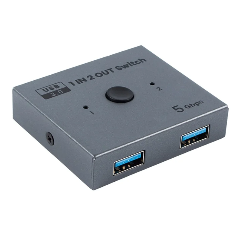 LKU3A USB 3.0 Switch 1 Input 2 Output 5Gbps Bidirectional KVM Switcher for Mouse Keyboard Hard Drive