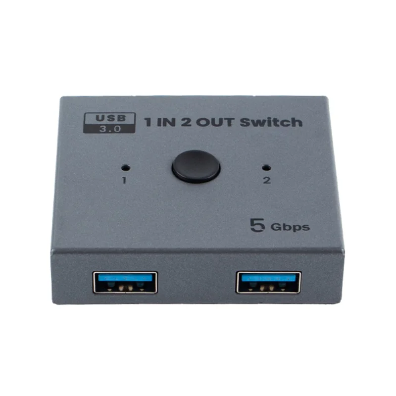 LKU3A USB 3.0 Switch 1 Input 2 Output 5Gbps Bidirectional KVM Switcher for Mouse Keyboard Hard Drive