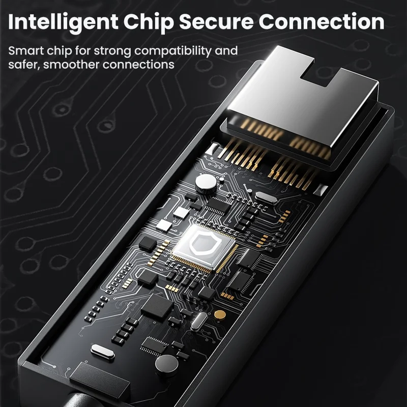 TOOCKI Type-C Ethernet Adapter 100Mbps Driver Free LED Ethernet Converter for Laptop Switch - Schwarz / Type-C