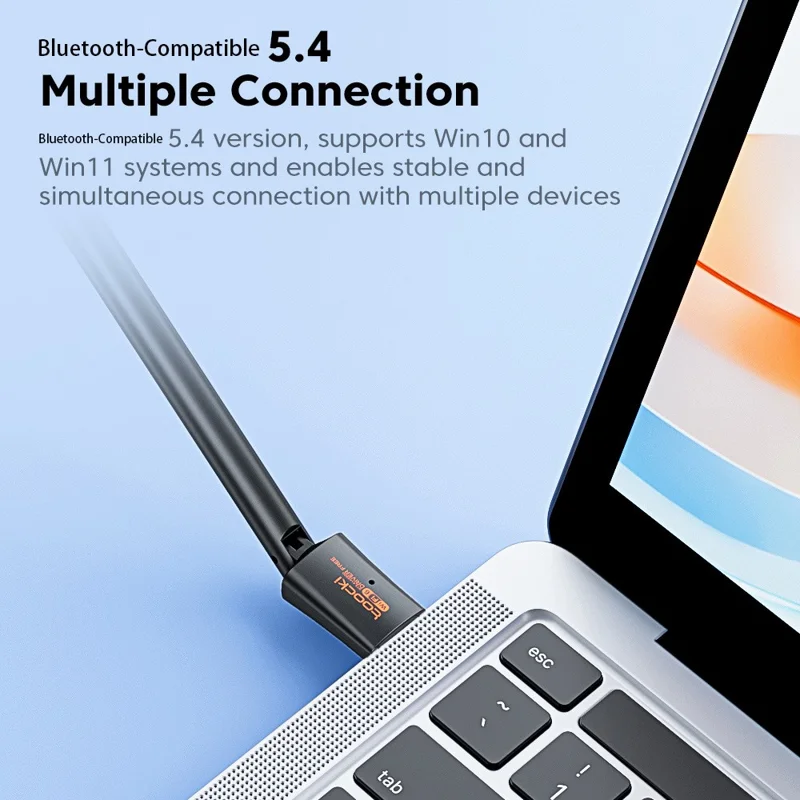 TOOCKI TB07 900Mbps USB WiFi 6 Adapter Bluetooth-compatible 5.4 Driver-Free Wireless Network Card with High Gain Antena