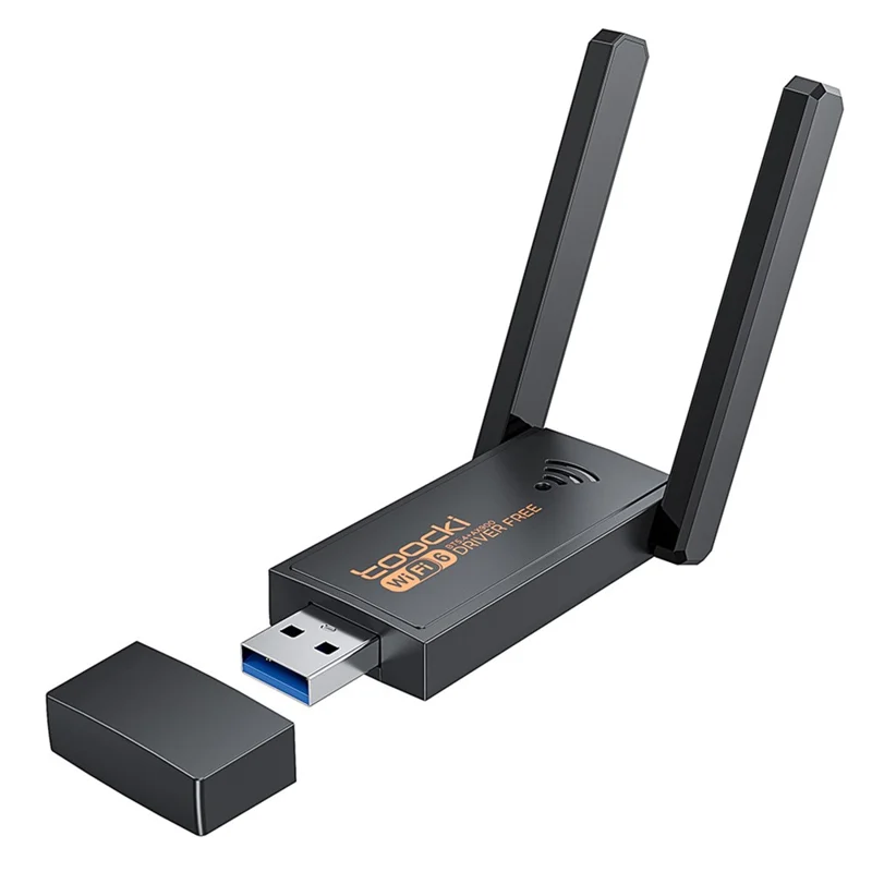TOOCKI TB07A USB WiFi 6 Adapter 900Mbps Dual Band Bluetooth-compatible 5.4 Wireless Network Card with High Gain Antena