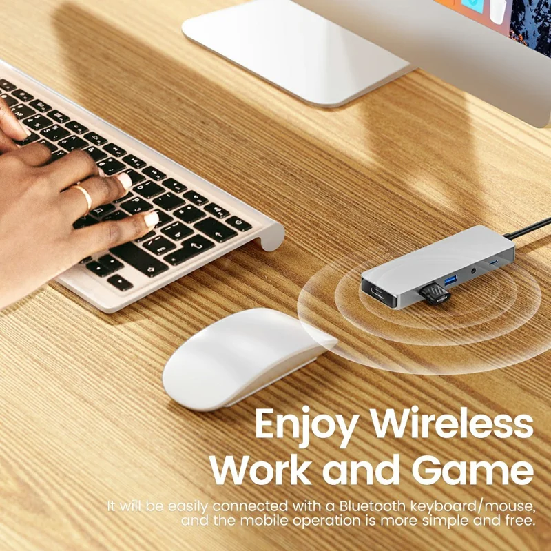 TOOCKI TQ-BT03A USB Bluetooth-compatible 5.3 Adapter 20M Range 7 Devices Connect Wireless Adapter for PC Laptop