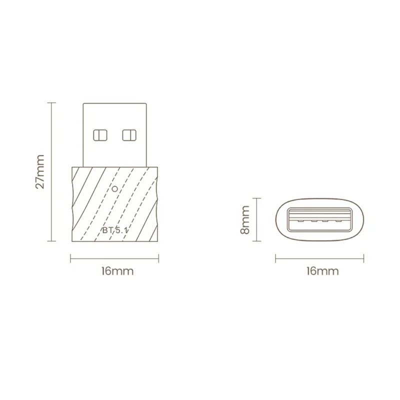 TOOCKI TQ-BT03 USB Bluetooth-compatible 5.1 Adapter 7 Devices Wireless Dongle for PC Laptop Windows