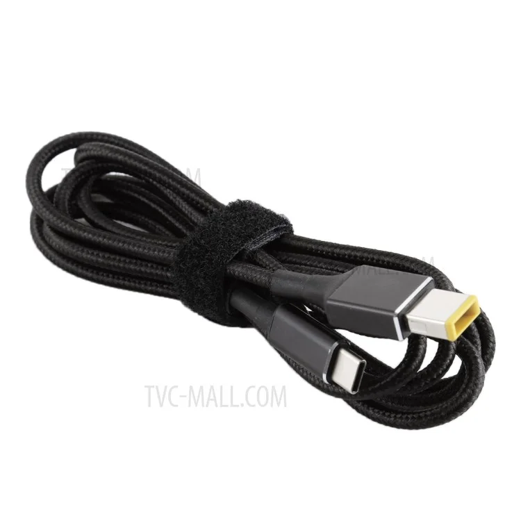 Big Square Male to Type-C Nylon Braided Power Charging Cable für Lenovo Laptop 1.8m