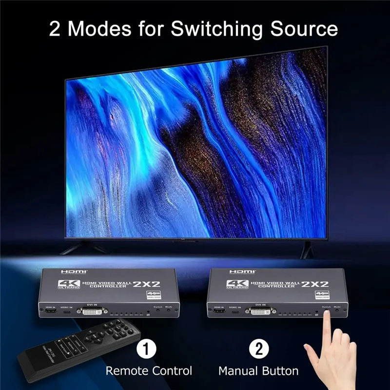 JP6-1 HDMI Video Switch Wall Controller 4K 1 Input 4 Output Multi Screen Splitter Multi-Viewer for Display