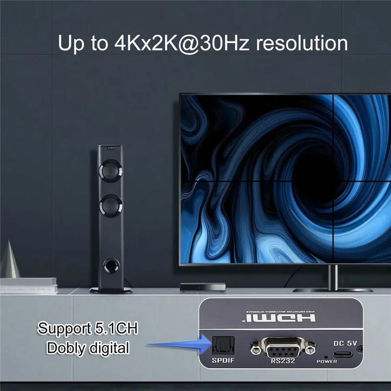 JP6-1 HDMI Video Switch Wall Controller 4K 1 Input 4 Output Multi Screen Splitter Multi-Viewer for Display