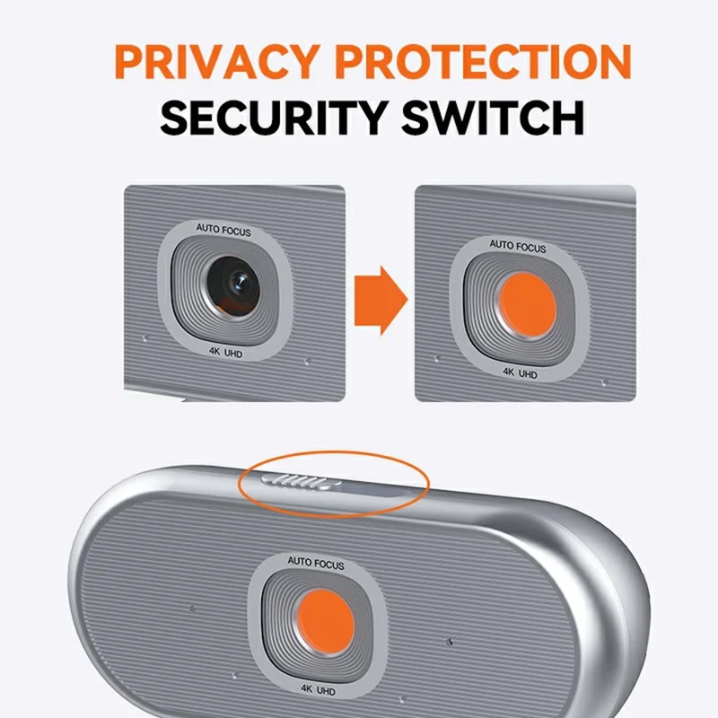 Caméra Web 4K L60 USB sans pilote avec autofocus et télécommande, caméra haute définition pour réunions et diffusion en continu - Argent