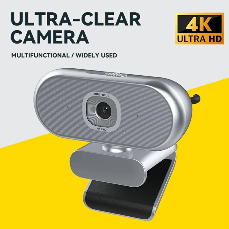Caméra Web 4K L60 USB, Caméra Auto Focus sans Pilote, Haute Définition pour Réunion et Streaming - Argent