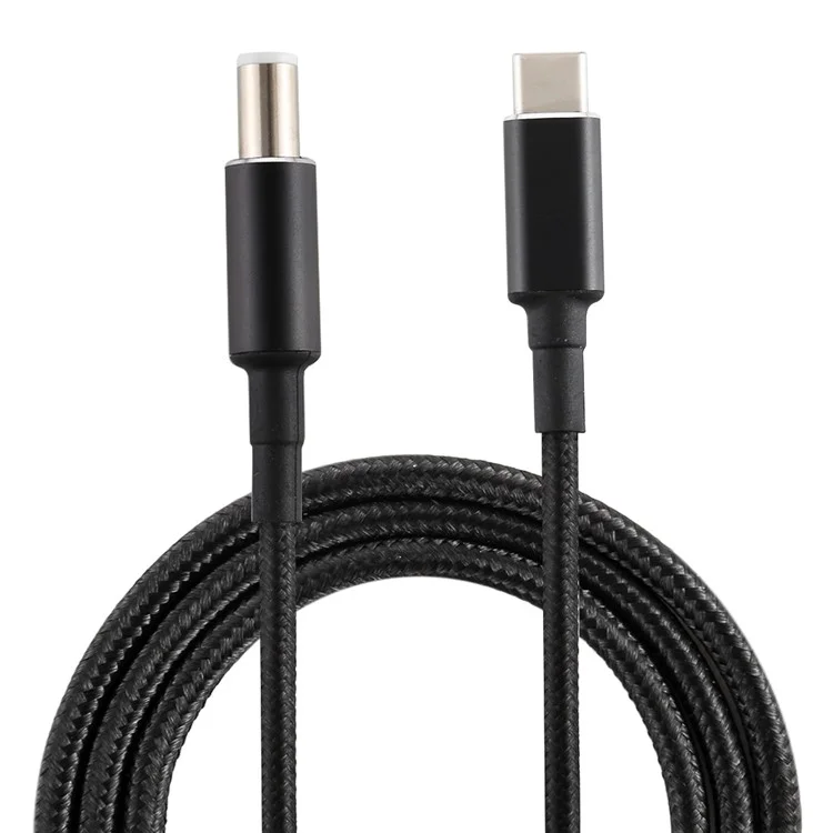 PD 100W 7.4 x 0.6mm Male to Type-C Male Nylon Braided Power Cable for Dell Laptop 1.8m