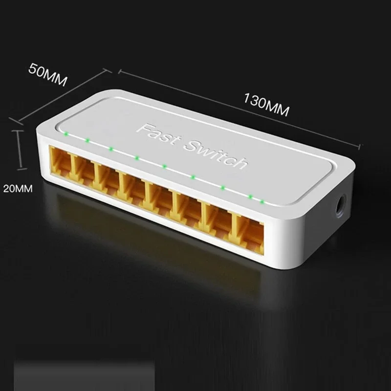 Conmutador Ethernet mini de 8 puertos 10/100 M, chipset IP178G, plug and play, divisor de red de 1 a 8, enchufe UE