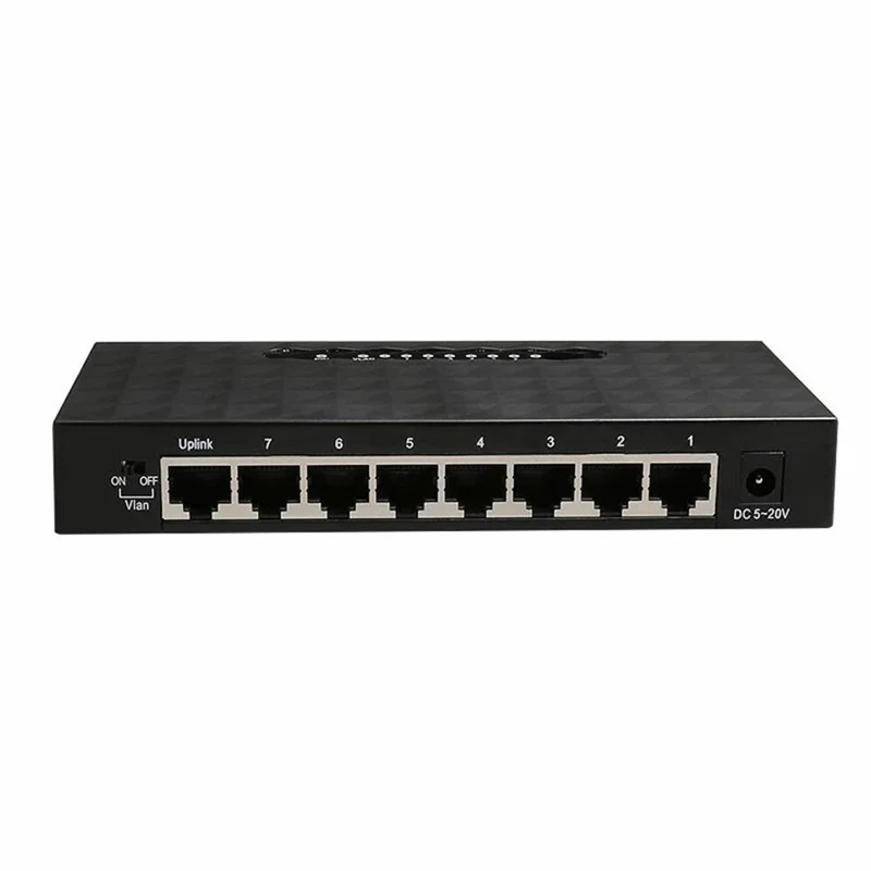 Conmutador Ethernet Gigabit de 8 puertos 10/100/1000 Mbps, concentrador de red de sobremesa, divisor LAN RJ45 - enchufe UE