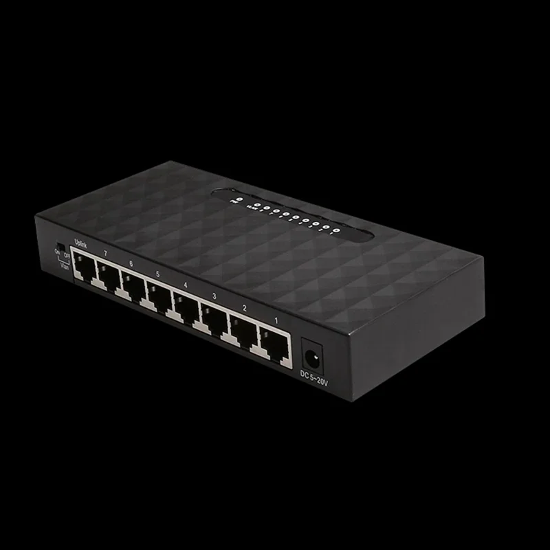 Conmutador Ethernet Gigabit de 8 puertos 10/100/1000 Mbps, concentrador de red de sobremesa, divisor LAN RJ45 - enchufe UE